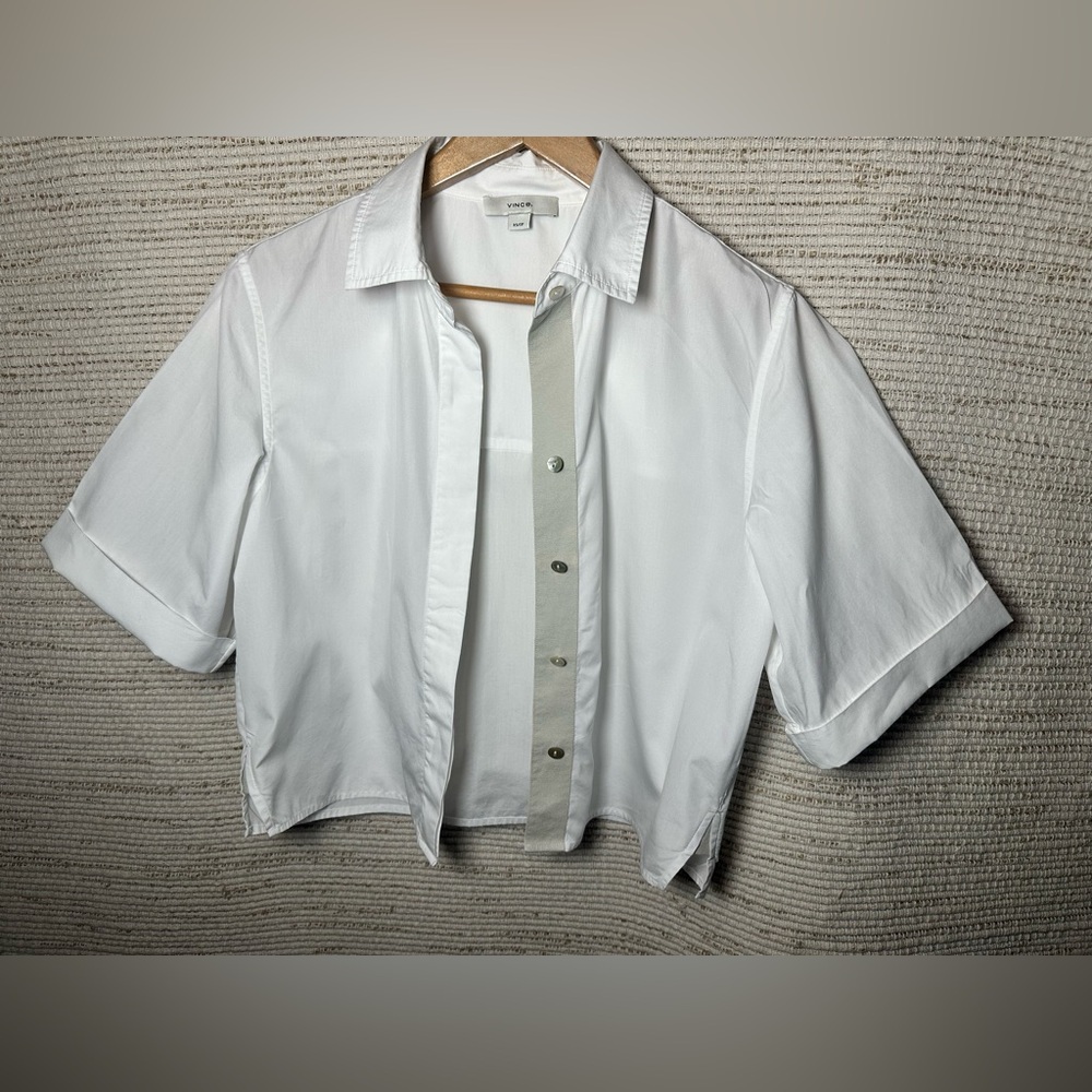 Vince Canvas Tape Cotton Button-Front Shirt - Picture 4 of 7